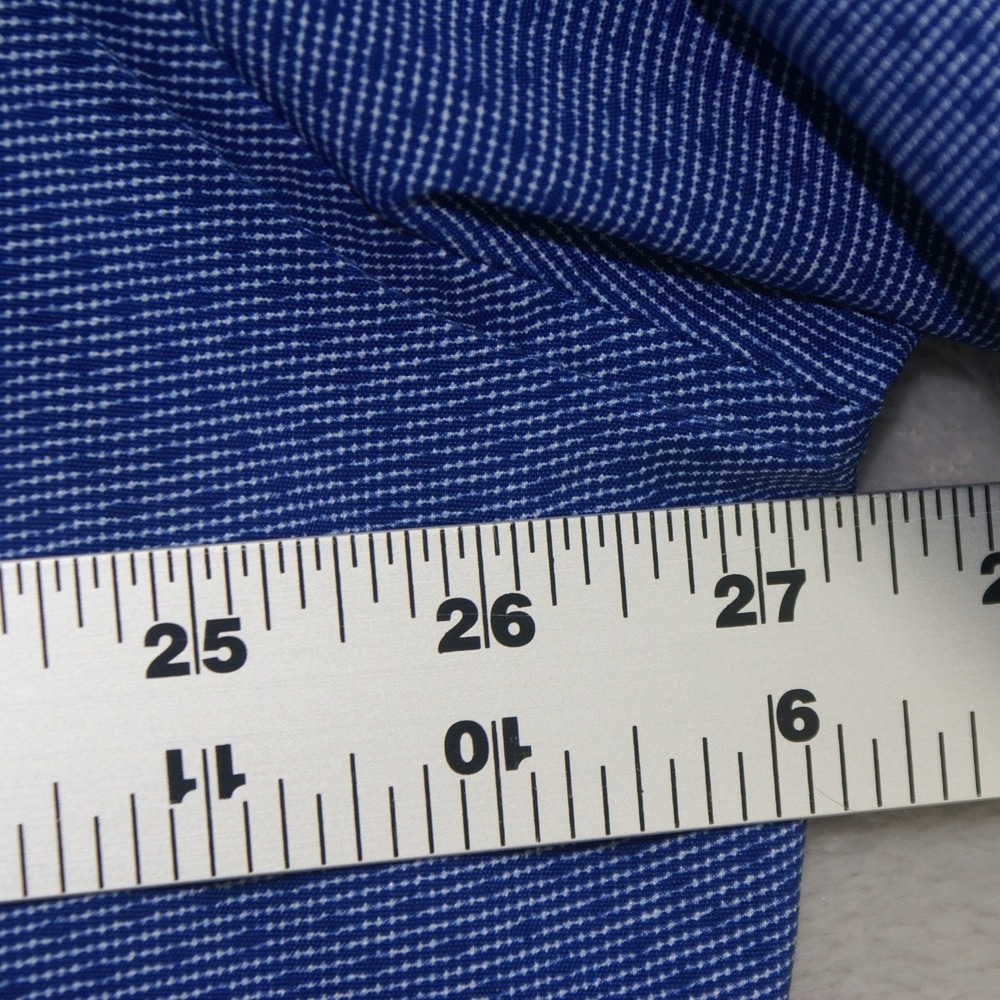 Save the Ocean Men XXL Blue Micro Pattern Short Sleeve Button Down Shirt Stretch - Picture 5 of 7